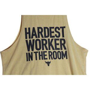 Under Armour Project Rock Yellow Hardest Worker in the Room Tank Top Shirt Mens